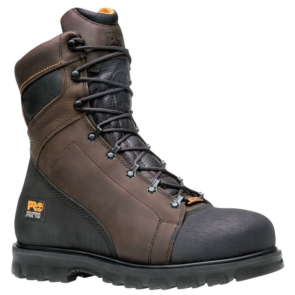 Botas de Trabajo Masculino - Timberland Pro® Rigmaster 8" Steel Toe - TIGDJ2184 - Marrom/Pretas